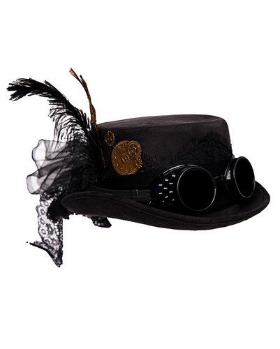 Schwarzer steampunk hut mit - steampunk,