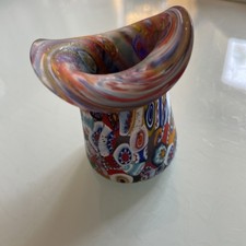 Millefiori Vase aus Muranoglas, 1950er Minivase 5,5 Cm Vintage antik 