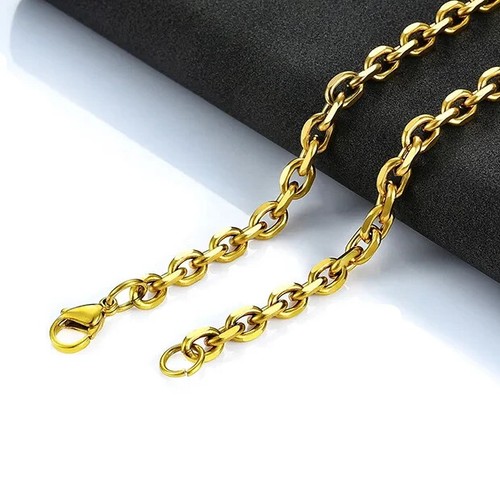 Edelstahl kette gold - gold, silber