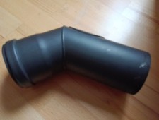 Pelletrohr Rauchrohr Pellet Kamin Ofen Rohr Bogen Erweiterung DN 80 mm schwarz