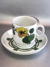 (C7) Thomas Porzellan Scandic FLOWERS Kapuziner Kaffeegedeck Tasse UTeller 70er