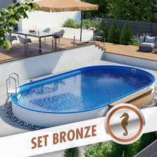 Stahlwandpool SET BRONZE Oval