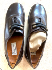 Lederschuhe ROBY & PiER  - braun schwarz Messing Verzierung - Gr. 39 / 39,5 OVP