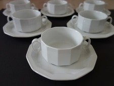 Rosenthal Polygon Studio - Hotelgeschirr weiß - 6 Suppentassen mit Untertasse