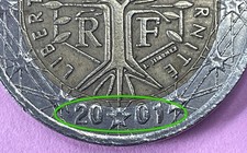 2 Euro Frankreich 2001 - Fehlprägung - Kursmünzen - Einzelne