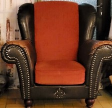 Eckcouch  gebraucht mit Sessel und Hocker Mehrfarbig Rot    900,00 Euro VB