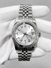 Silver automatic watch arabic - automatic,