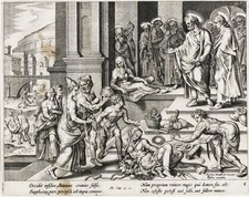 M. van Heemskerck death Sapphire Saphira Tod Bible Kupferstich engraving 1600