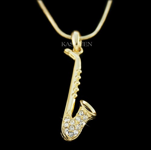 Goldene saxophon mit swarovski - saxophon,