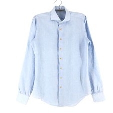 SUITSUPPLY Leinen Blau Formal Extra Slim Fit Hemd Größe M