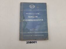 Betriebsanleitung Simson Kleinfahrzeuge 1966 VEB Fachbuchverlag Leipzig #25B001