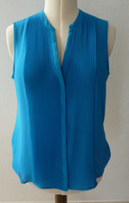 NEU H+M Chiffon Top Bluse Ärmellos  Festlich Edel Party 44 46 Biesenfront Türkis