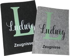 Zeugnismappe mit Namen aus