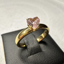 Damenring Vergoldet Herz Rosa