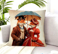 Kissen 50cm wie Loberon Deko Geschenk Fuchs Tier Hochzeit Paar Herbst süß orange