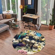 3D See Fisch M2870 Spiel Teppich Mat Runden Elegant Foto Teppich Eve 2023