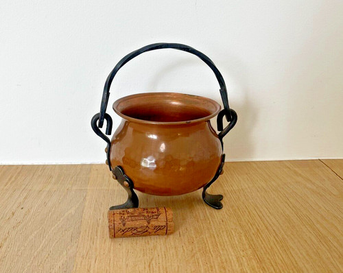 Vintage kupfertopf hexenkessel - kupfertopf,