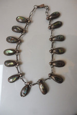 Schöne, alte 925 Silber-Kette , Collier Sterling-Silber mit Perlmutt