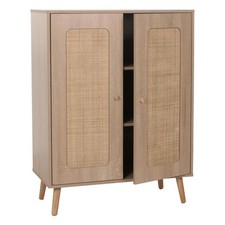 B-Ware Highboard MCW-M38, Staufächer, Kubu Rattan Holz 106x80x41cm Eiche-Optik