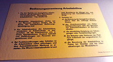 Altes Hinweisschild Schild Plaste Industrie DDR  Bedienungsanweisung Hebebühne 1