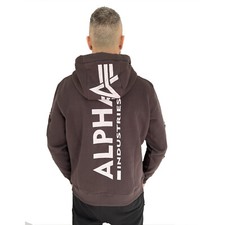 ALPHA INDUSTRIES Herren Pullover Braun Kapuzenpullover Back Print hunter brown