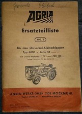 Agria Universal- Kleinschlepper 4800 Ersatzteilliste