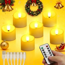 Wiederaufladbare LED Teelichter mit Fernbedienung Künstliche Kerzen Partys Deko