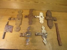 Uralt Türbänder Eisen rostig um 1850/70 Zimmertür Brettertür Hoftor Gartentor