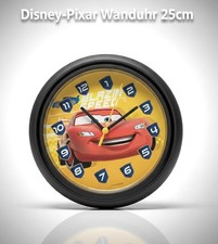 Disney Pixar Cars Lightning McQueen Kinder Wand Uhr Wanduhr Kinderzimmer 25cm