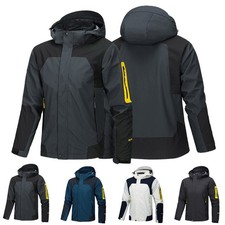 Herren Wasserdichte Regenjacke Kapuzenjacke Leicht Windjacke Kapuze Outdoor Neu