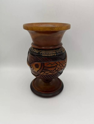 Vintage afrikanische holz vase - afrikanische,
