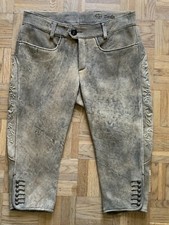 MEINDL Hirschlederhose Damen Gr. 34 mit Reliefstickerei Lederhose - TIPTOP!