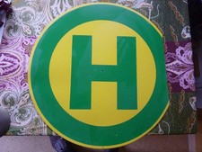 Bushaltestellenschild Pertinox Siebdruck DDR etwa 44,5cm