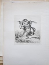 A. Paul Weber handsigniert Lithografie Ein Student wird gefeuert 1978