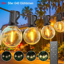 Lichterkette Außen Mit Fernbedienung 30M LED Lichterkette Dimmbar G40 Birnen