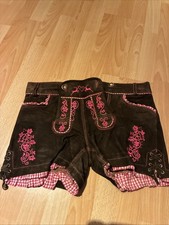 Damen Lederhose Pink Gr 38