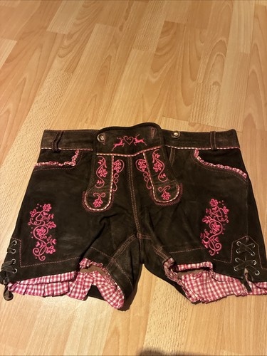 Damen lederhose pink 38 - pink,