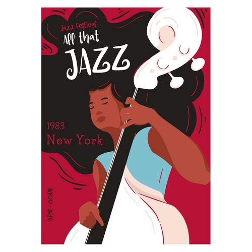 Jazz festival retro poster - festival,