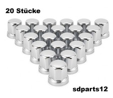 20x 33mm Chrom Radmutterkappen