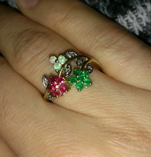 Ring Gold 375 Rubin Smaragd