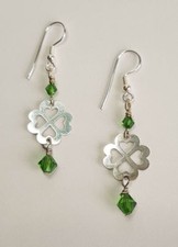 Silber Ohrringe Kleeblatt mit