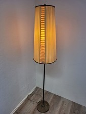 DDR Stehlampe 50er Mid Century Zugschalter 2x E27 Messingständer Vintage #253849