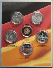 5x20 Euro Silber-Gedenkmünzen 2019 + Gold-Jahresausgabe in Kapsel und Folder