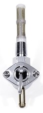 Custom Chrom Benzinhahn für Harley Davidson Tank 1/4" Anschluß senkrecht unten 