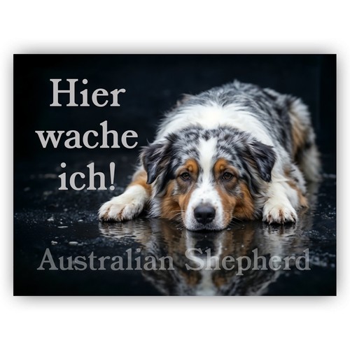 Australian shepherd warnschild - australian,