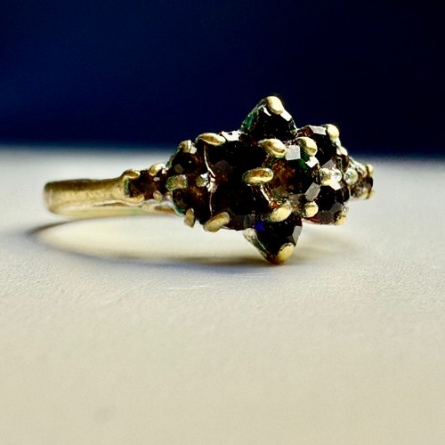 Ring granat cluster goldfarben - ring,