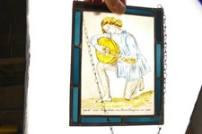 Fensterbild Bleiverglast Handstudie Lautenspieler Pietro Perugino um 1480 S-5493