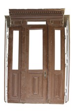 alte Holztür Eingangstür Doppeltür Zweiflügel Tür Zarge 265 x 110 + 43 x 7,3cm