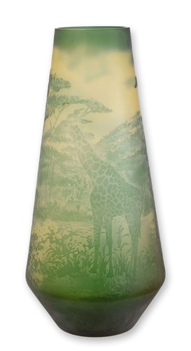 Vase glas galle style giraffe - vase, galle-style