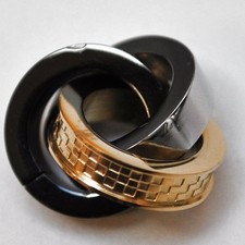 Edelstahl Anhänger Kette Kettenanhänger verschlungene Ringe Drei Ring 3 Farben